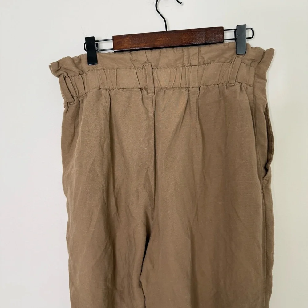 H&M Linen Blend Paperbag Waist Pants Size 10